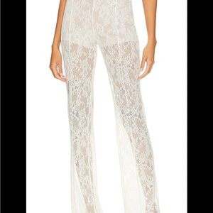 Amanda Uprichard White Lace Pants